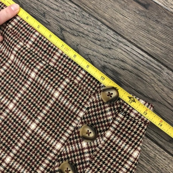 Houndstooth Plaid Asymmetrical Trumpet Skirt Small - Picture 8 of 11